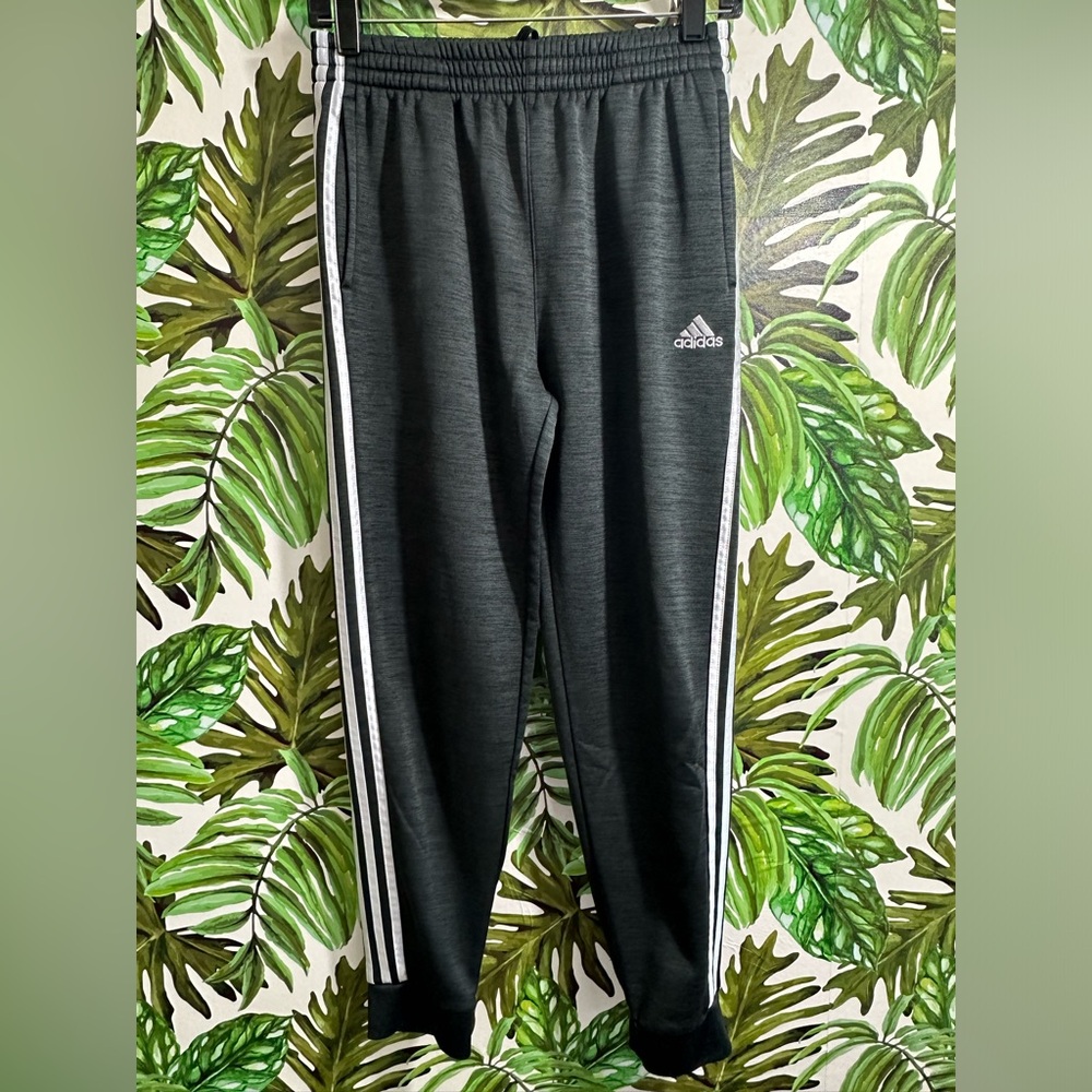 Adidas classic stripe Heather gray joggers